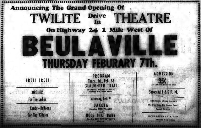 Newspaper Ad for Grand opening February 7, 1952