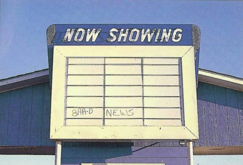 BAA-D NEWS. Sheep now graze where cars once parked. Photo from Ticket to Paradise by John Margolies & Emily Gwathmey.