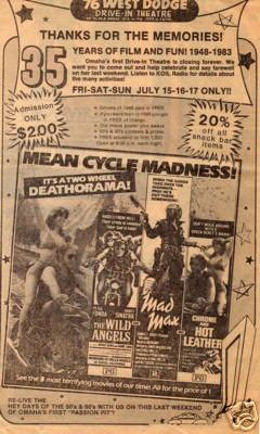 Closing weekend ad from July, 1983