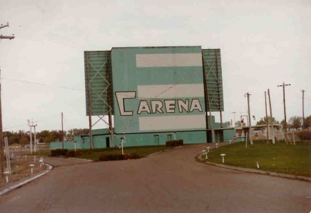 Exterior Front View of Carena Drive In Theatre, Terrytown (Scottsbluff), Nebraska, 1980