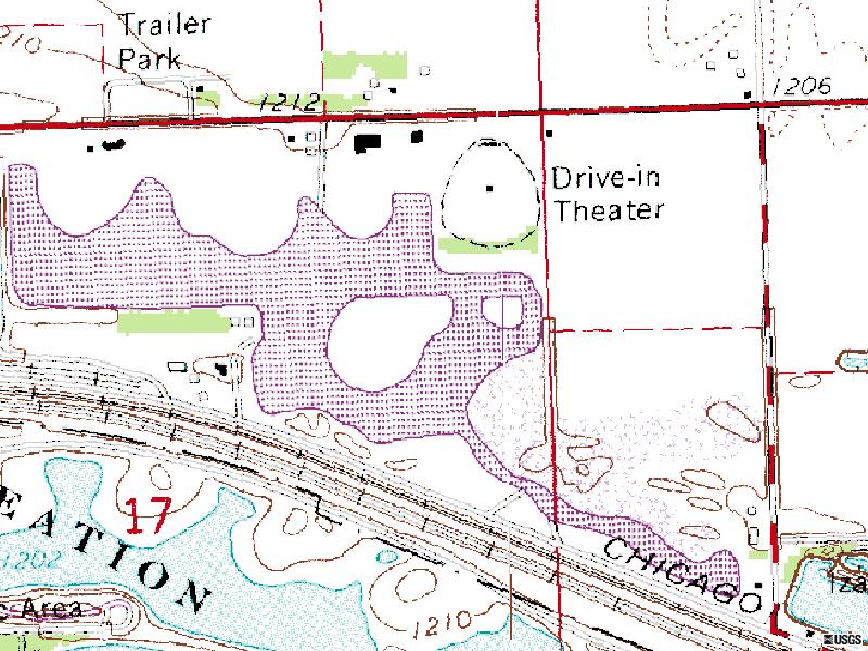 TerraServer map of former site west of town-now farm equipment storage Victor's