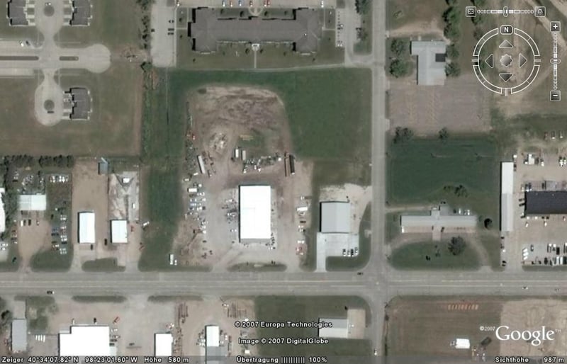 Aerial view of former drive-in site