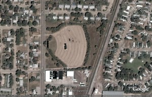 Aerial view of drive-in