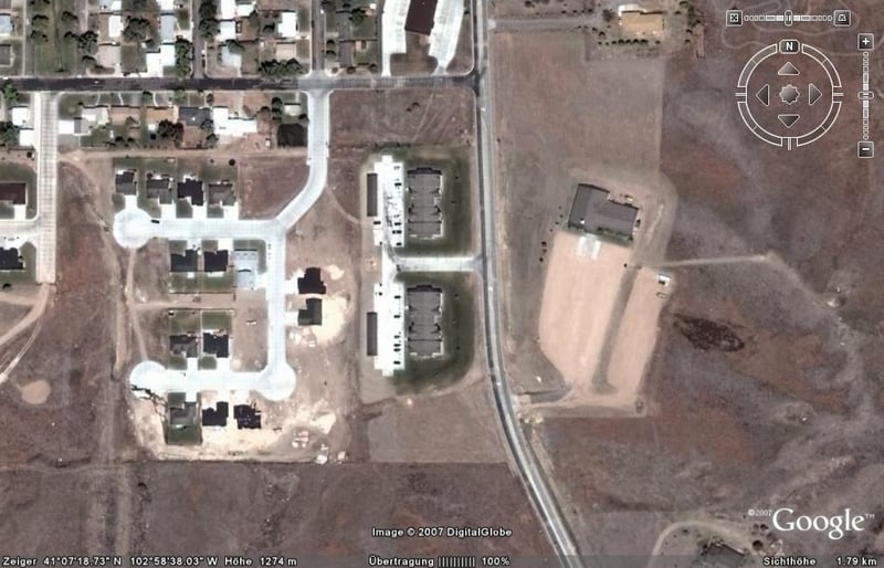 Aerial view of former drive-in site