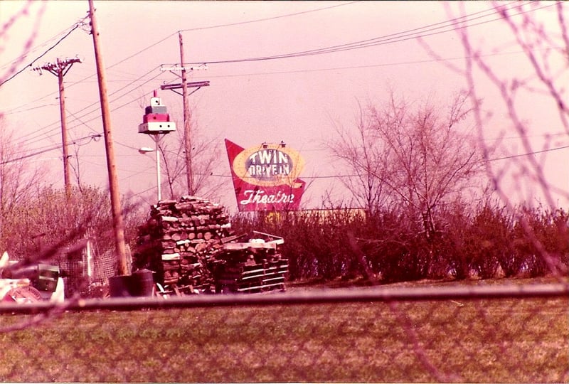 A picture of the marquee sign as taken from our back yard