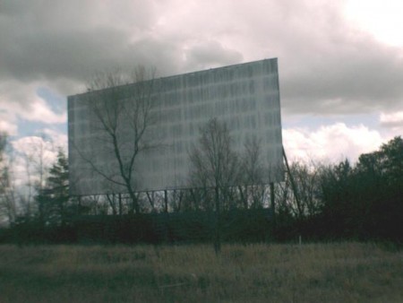 Screen at Skyway Drive In - Shuyler, NE  Tattered but still standing.