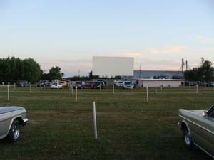 Distant shot of the screen at the Starlite Drive-In in Neligh, Nebraska.