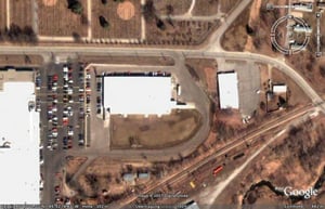 Aerial view of former drive-in site