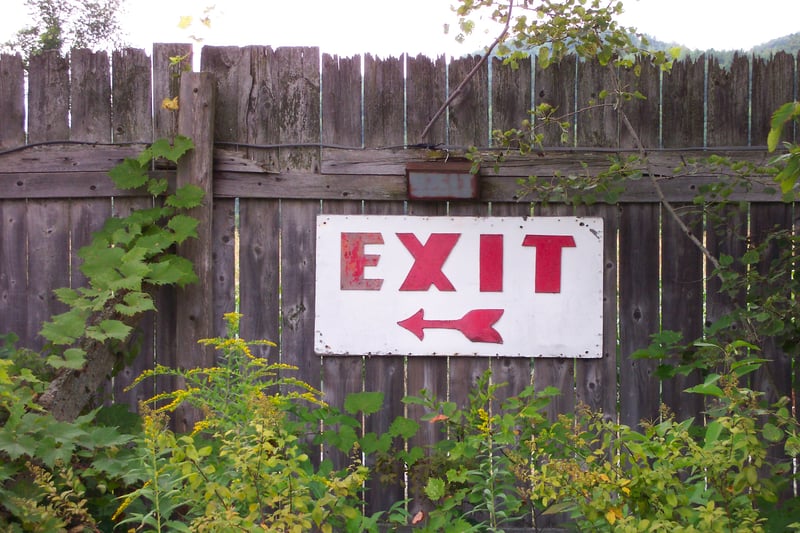 Former exit sign.