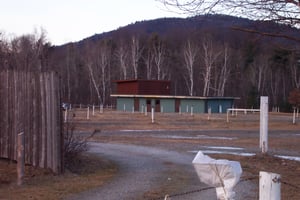 Snack bar/projection booth from the road.