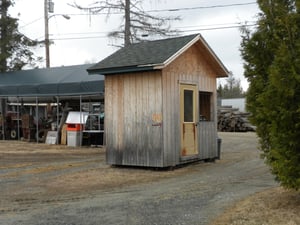 Rear view of ticket booth.