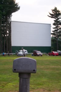 Old speaker post and screen.