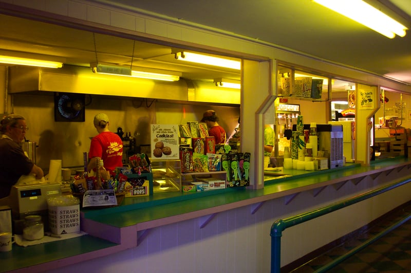 Interior of snack bar.