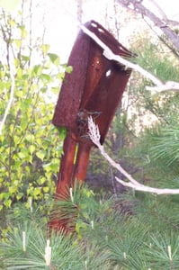 Old light fixture near where ticket booth formerly stood.