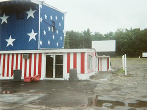 concessions/projection building with screen in background