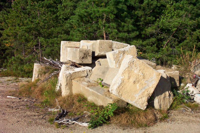 cement rubble pile
