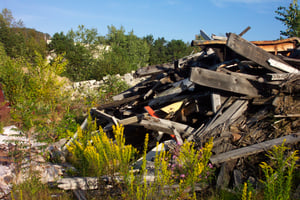 another debris pile, perhaps of the snack bar?