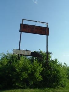 This is what is left of the Blackhorse Twin in Camden N.J. Just the Marquee the horse has since disappeared