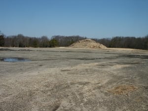 View from Rt. 34 looking north. Dirt pile is about where screen used to be.