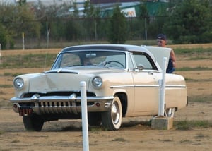 Drive-in fans Larry Driver & his wife Kathy drove almost 2 hrs. in their "work in progress" Merc. to the Delsea frequently, in 2004. Photo was sent to me by Mark Fletcher.