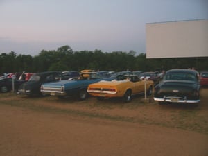 Benefit car show. Triple feature, including "Ameican Grafitti" The Delsea was totally packed!