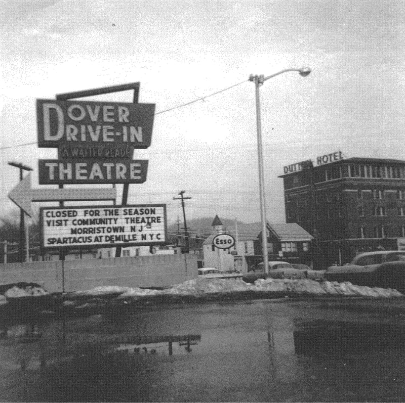 When the Dover Drive-In Movie Theater opened for the first time on September 12, 1958 it was said to be the first ever to be built above the ground level in the middle of a downtown city and the first ever to introduce a wireless speaker system. Walter R