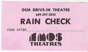 Old rain pass. Very few Drive-in's issue these. Mostly just for fog or technical problems.