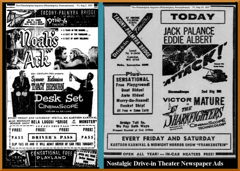 More grand opening year 1957 ads for the Tacony-Palmyra Drive-in.