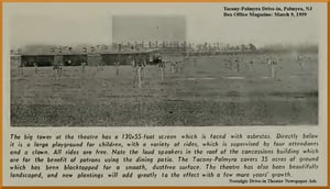 Box Office Magazine photos of Tacony-Palmyra Drive-in dated March 9, 1959. (Email me for full article).