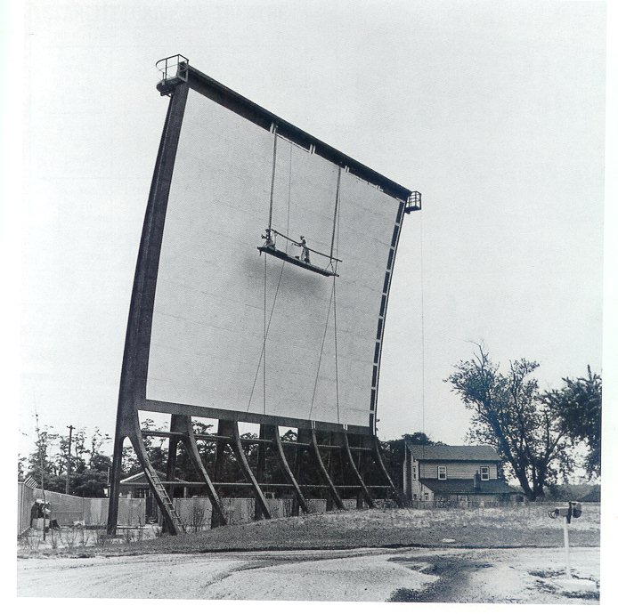 Final preparations and painting of the Shore Drive-In screen.