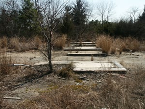 Foundations from ticket booths. There were 3 booths total.