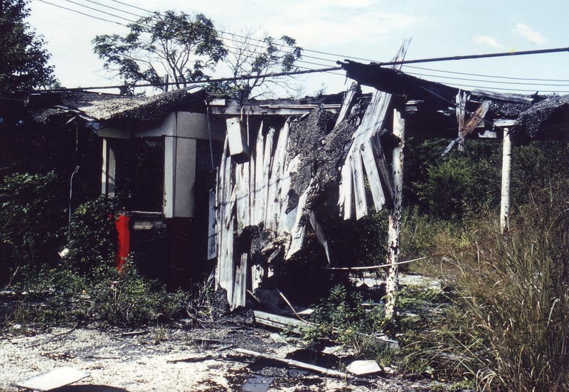 Left ticket booth of the three