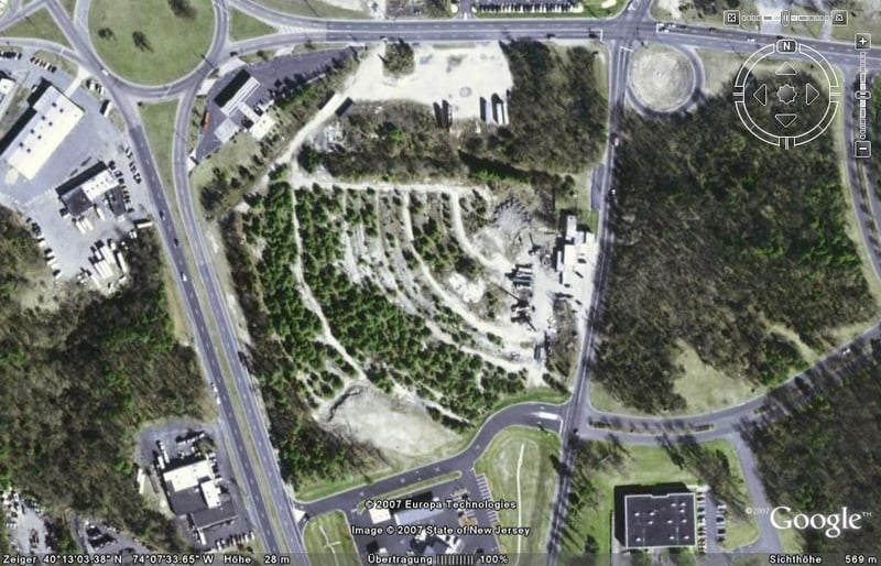 Aerial view of former drive-in site