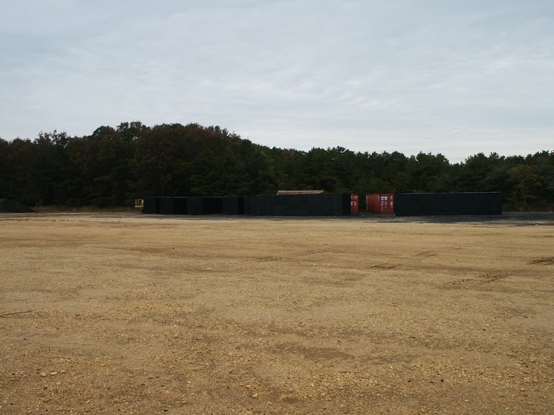 View from the field towards future screen tower. Concession stands would be directly behind the photographer.