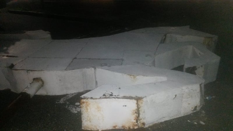 The white horse,  down from its tower. It was taken down (reason unknown at the moment).