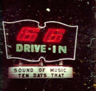 film clip from movie GASS ,filmed at 66 Drive In Albuquerque,while I was Projectionist Marquee