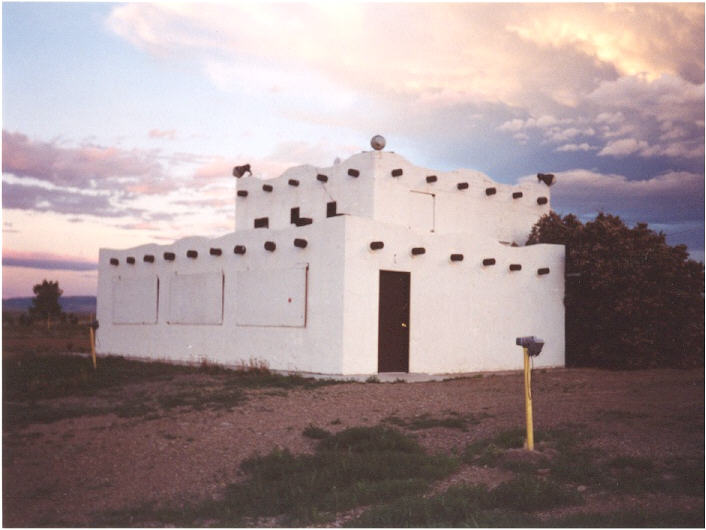 Projection and concession building.  Concession had windows that opened to the outside.