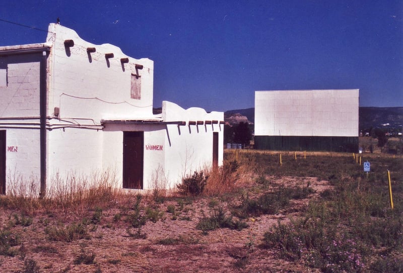 View along right side of projection/concession building