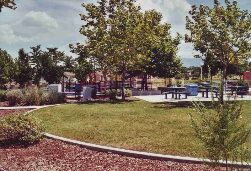 The playground of the Loma Linda Community Center which occupies the area where the screen once stood