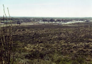 View from Living Desert State Park down onto the former Drive-In site which is the Hospital today