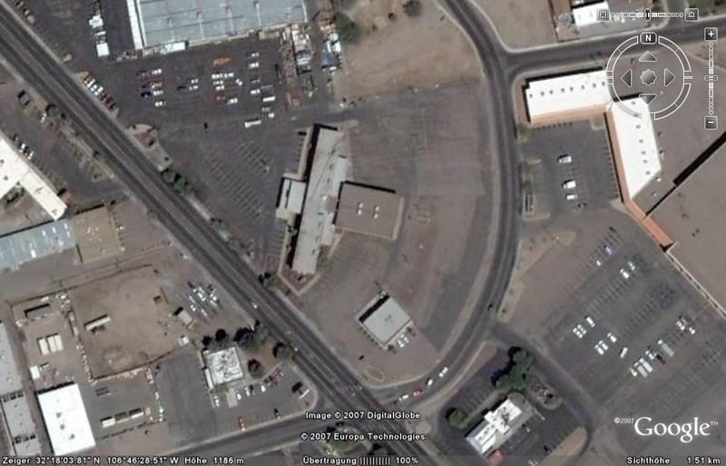 Aerial view of former drive-in site