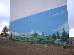 Ft. Union Drive-In - the beautiful mural at the bottom of the screen.