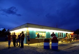 Having fun at the Fort Union DI concession stand.