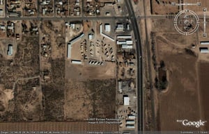 Aerial view of drive-in site