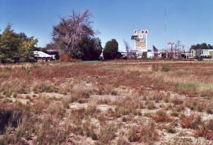 Screen tower was located just in front of
the trees on the right