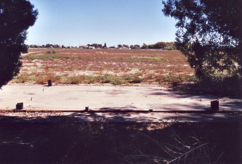 View from entrance way behind "screen tower"