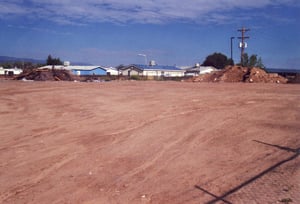 View towards the back side of the former screen (blue trailer)