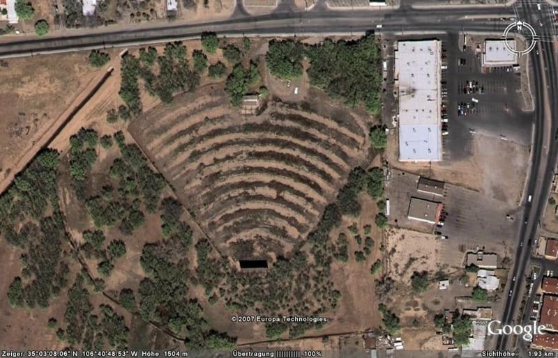 Aerial view of drive-in