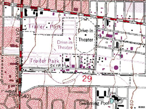 TerraServer map showing former site of Terrace on the right and Wyoming on the left