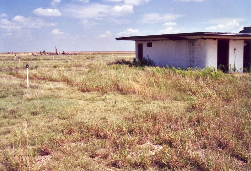 The pile of wood in the distance once used to be the screen tower